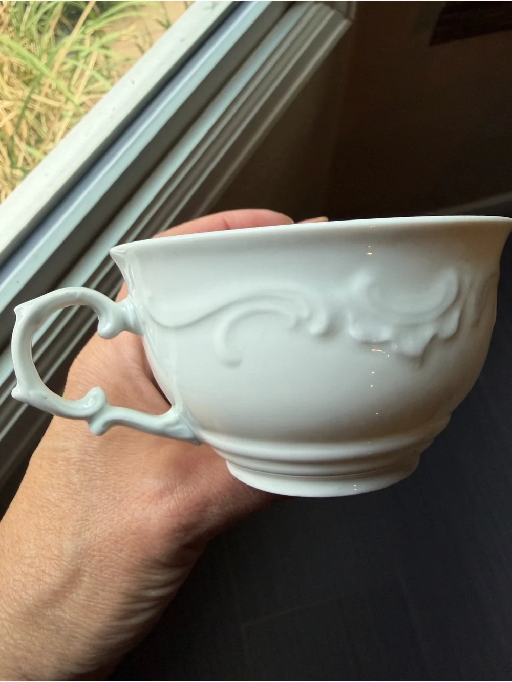 VINTAGE SCHUMANN ARZBERG BAVARIA GERMANY PATTERN-WHITE ELEGANCE Set of 6 cups